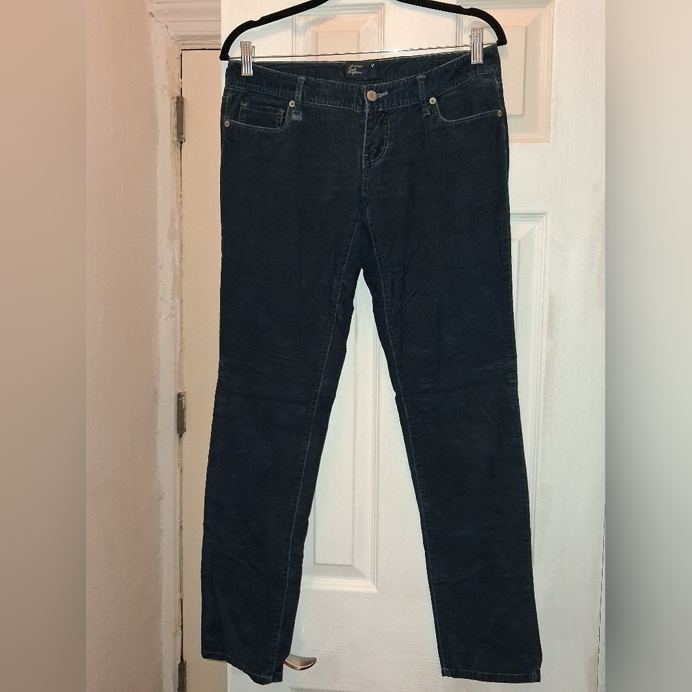 American Eagle Outfitters Dark Navy Straight Leg Corduroy Pants